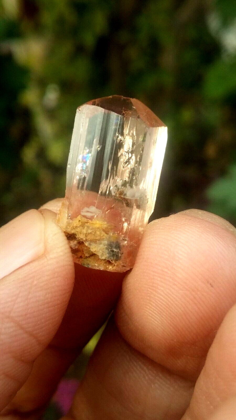 Imperial Topaz Crystal with Phantom & Double Terminations and Inclusions