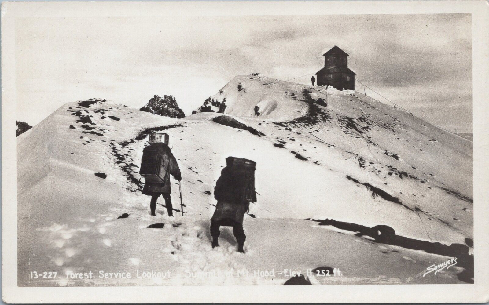 RPPC Forest Service Lookout Mt Hood c1920 Climbers Supplies Sawyers Photo Oregon