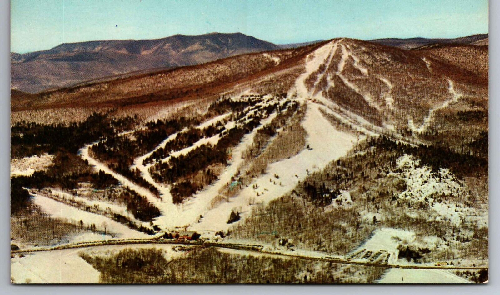 Postcard Aerial View Bromley Ski Area Manchester Vermont    E 21