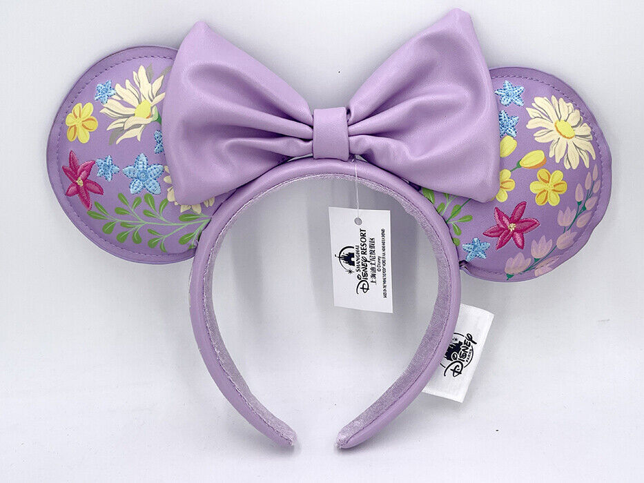 US Loungefly Disney Parks Mickey Anniversary Purple Flower Headband Minnie Ears