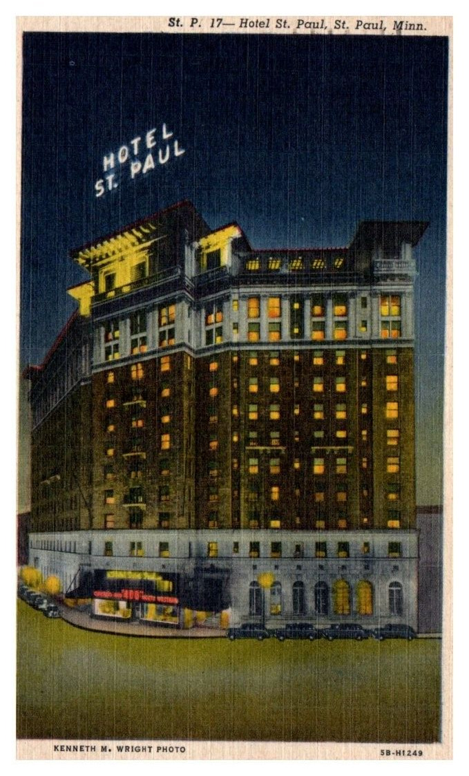 HOTEL ST. PAUL St. Paul, MN linen c1958 - Postcard