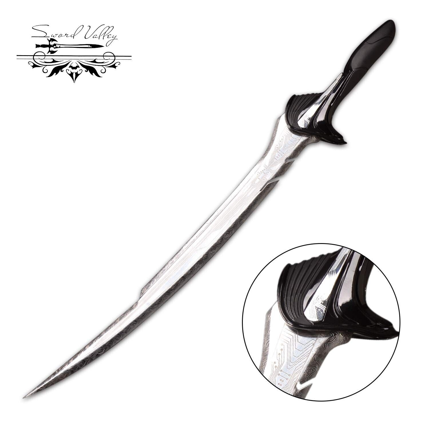 Sword Valley Cosplay Anime Alexa\'s Damascus Knife Handmade Scimitar Sword, St...