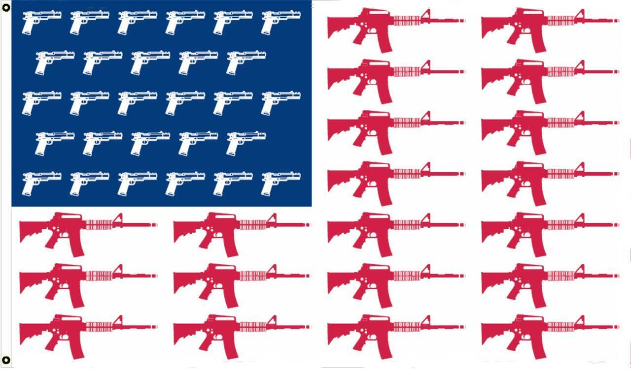 AMERICAN GUNS 2ND AMENDMENT 3X5 FLAG military rifle strips pistol stars gun #707