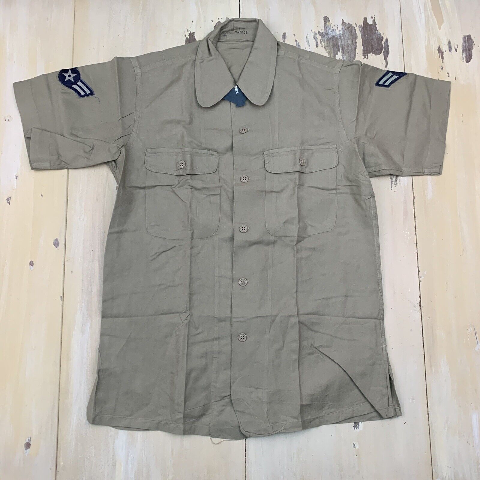 AIR FORCE - NEW Vietnam Vtg 60s Khaki Summer Uniform Service Shirt, Mens MEDIUM