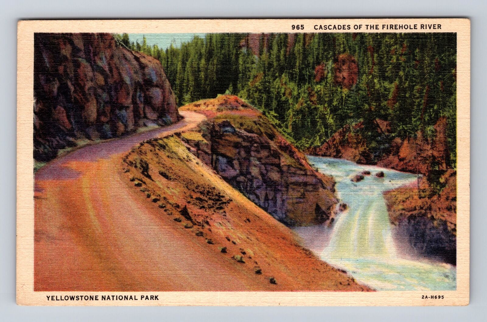 Yellowstone National Park, Firehole River, Series #965 Vintage Souvenir Postcard