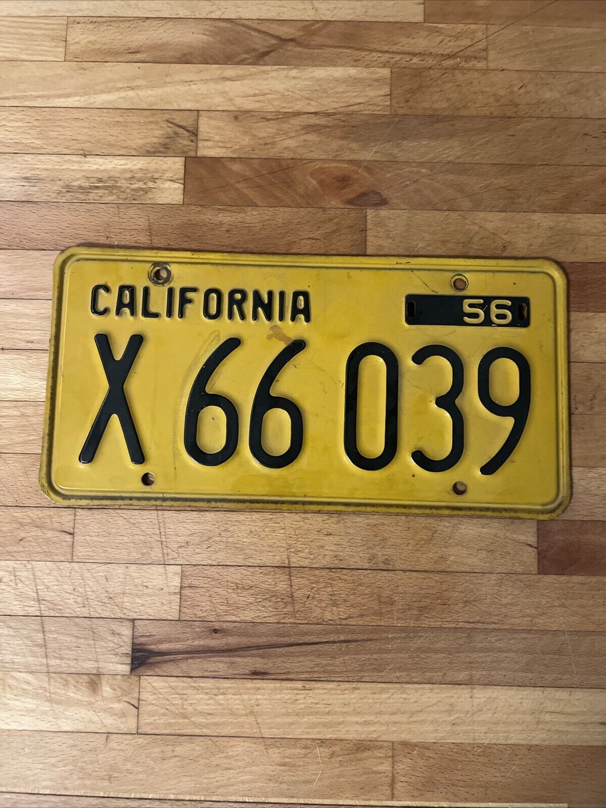 1956 CALIFORNIA Trailer License Plate Original Vintage DMV Clear YOM