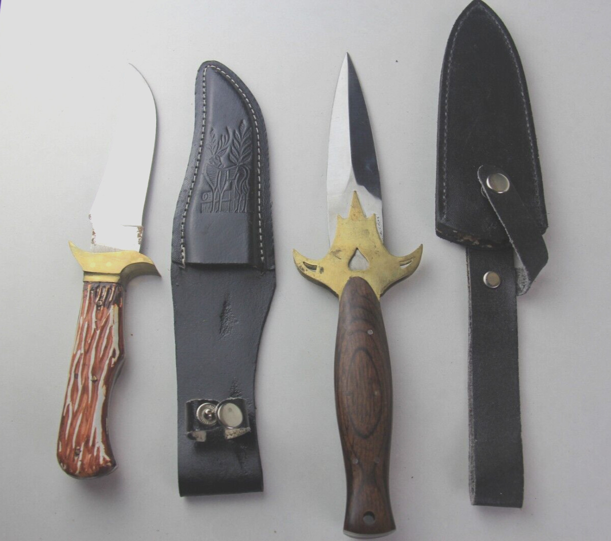 2 Pakistan Steel Fixed Blade Hunting Outdoor Knives