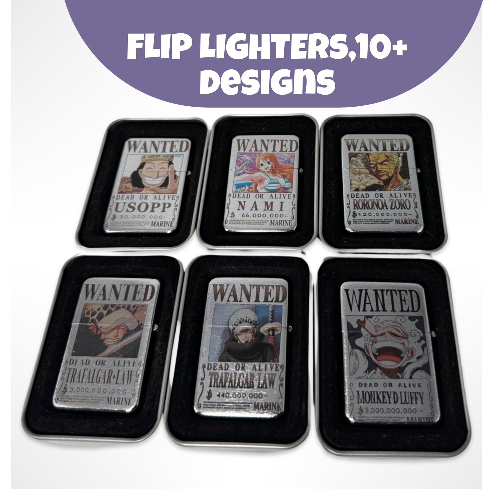 Pirate Anime Wanted Poster Flip Top Lighters