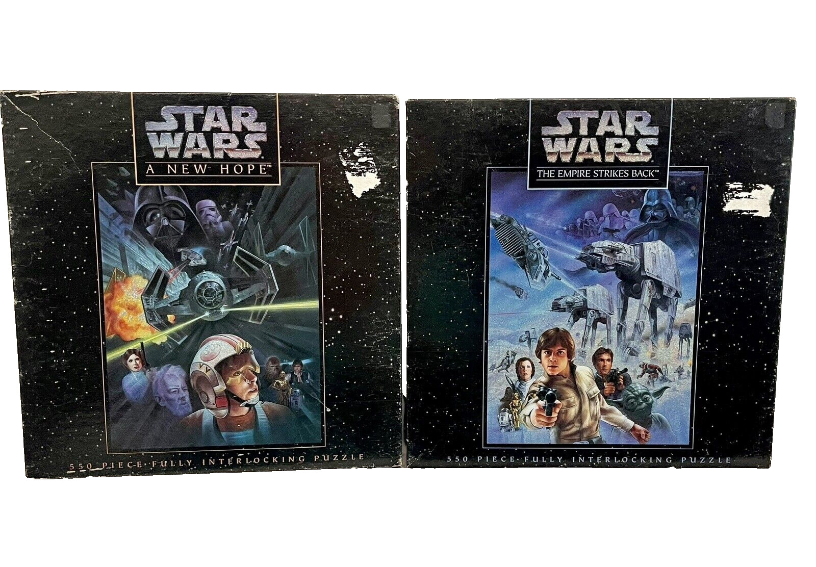 2 STAR WARS Vintage 1995 Puzzles Sealed Never Opened ~ Milton Bradley 550 Pieces