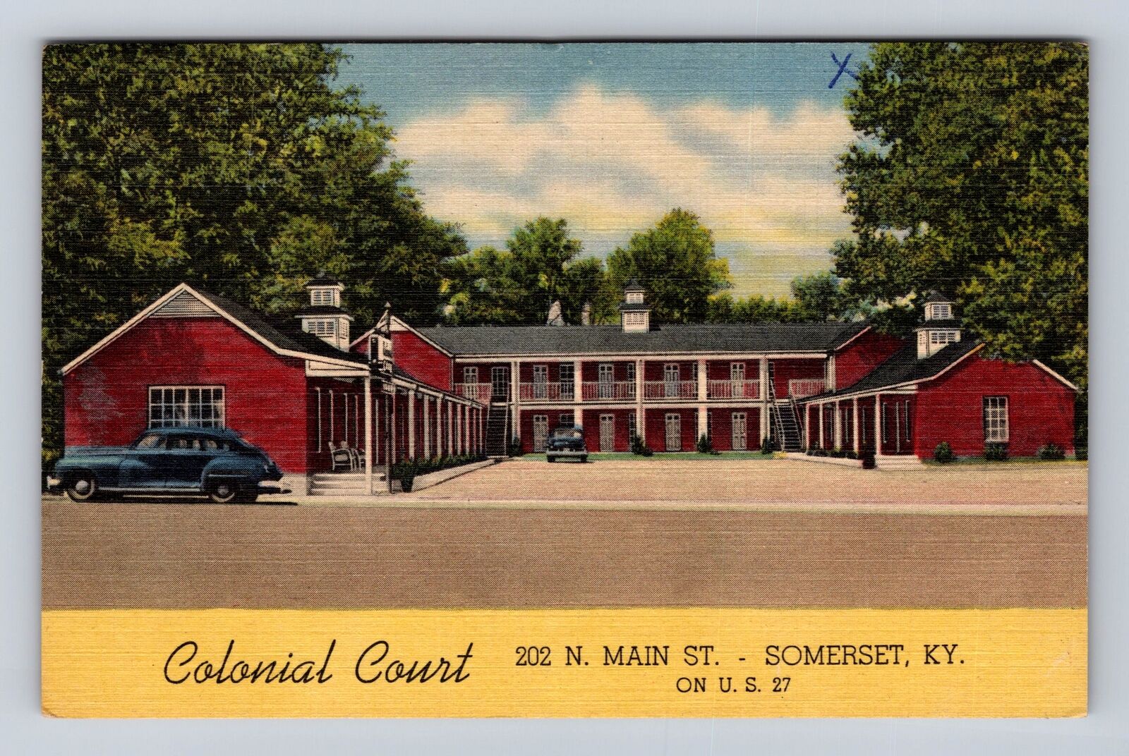 Somerset KY-Kentucky, Colonial Court Advertising, Antique, Vintage Postcard