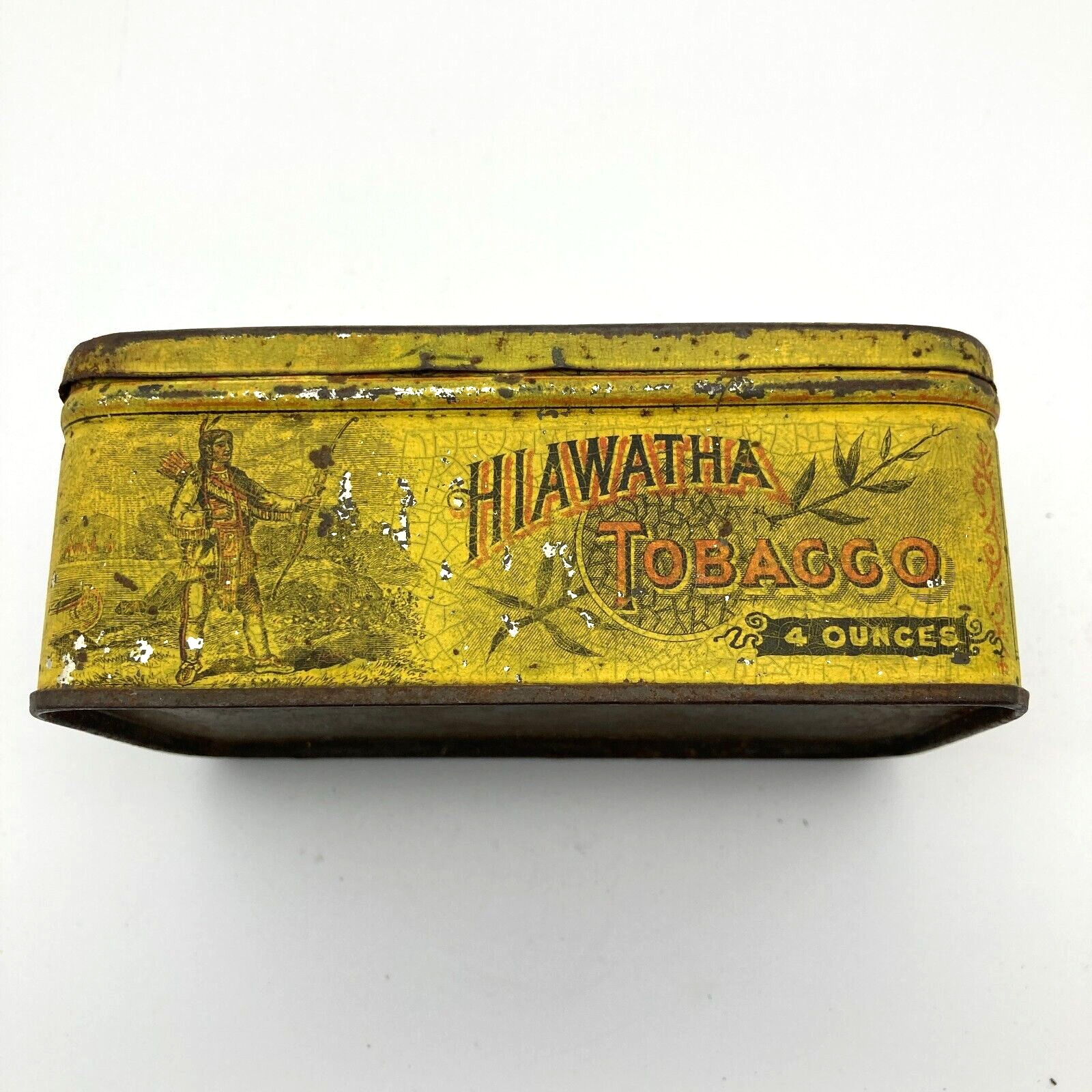 Vintage HIAWATHA Tobacco Tin Native American Graphics Daniel Scotten Detroit MI