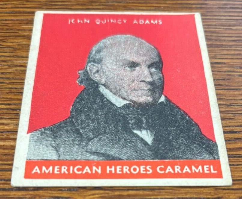1932 U.S. Caramel American Heroes  Card John Quincy Adams Red Background Creases