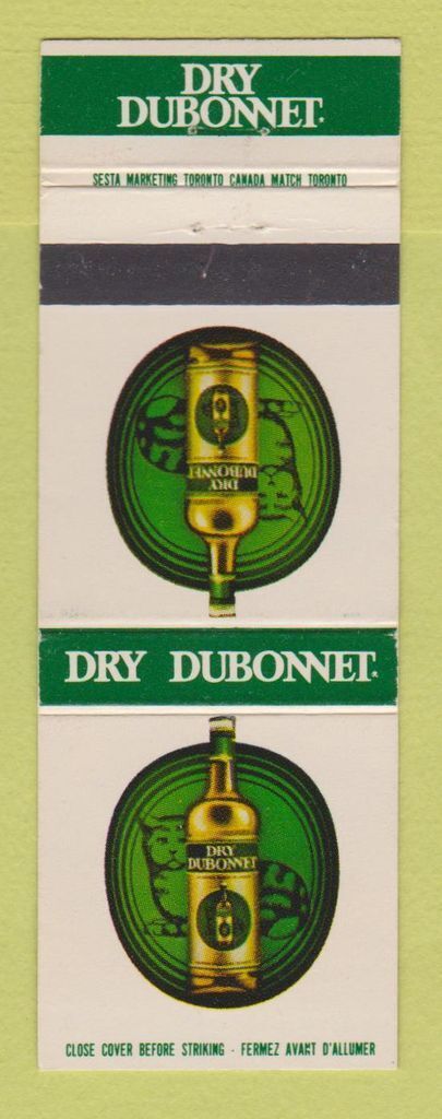 Matchbook Cover - Dry Dubonnet Liquor Canada