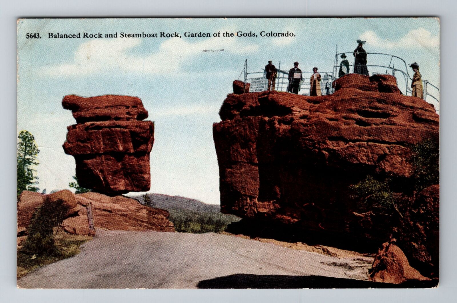 CO-Colorado, Balanced Rock, Steamboat Rock, Antique, Vintage c1917 Postcard