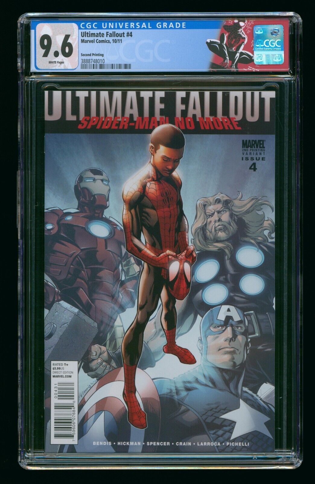 ULTIMTAE FALLOUT #4 (2011) CGC 9.6 1st MILE MORALES SPIDER-MAN 2nd PRINT