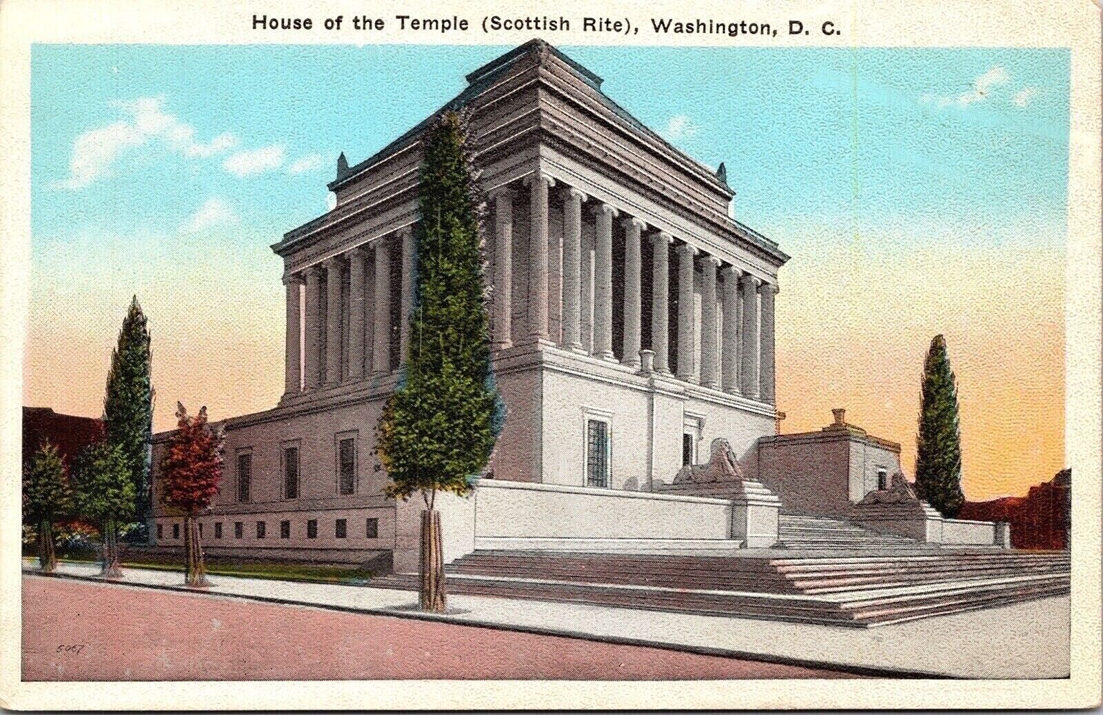 House Temple Washington DC Sunset WB Postcard UNP VTG Reynolds Unused Vintage