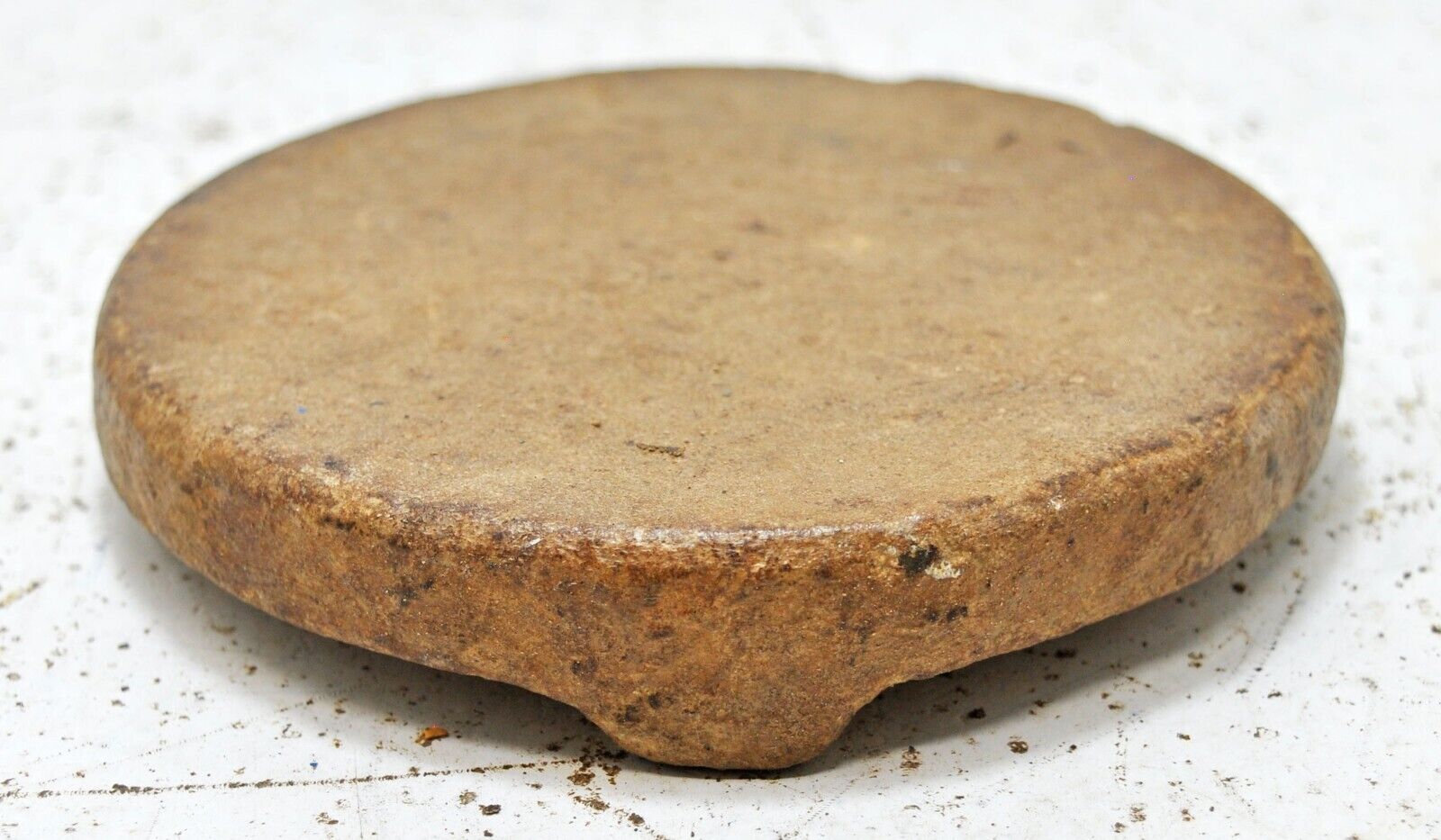 Antique Sand Stone Round Kitchenware Saffron Grinding Plate Original Hand Carved