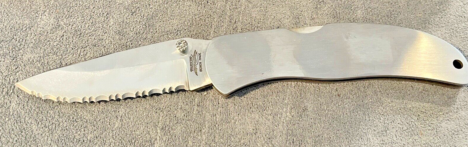 Vintage Parker Benchmade Stainless steel handle folding pocketknife -- 1556.23