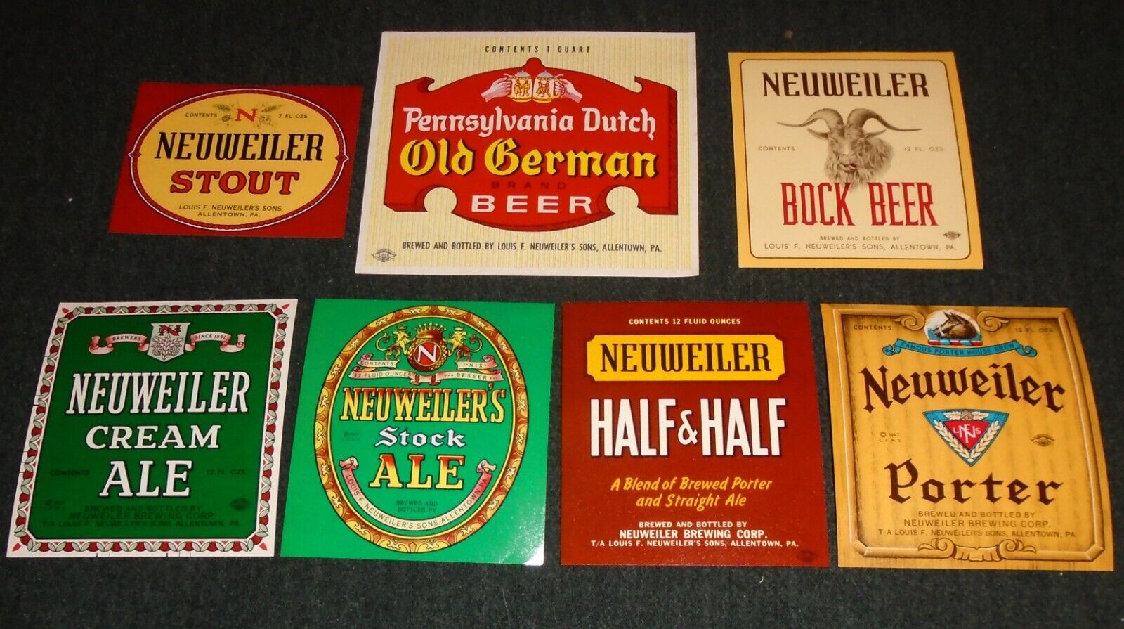 BIG LOT of MINT Neuweiler Beer Vintage Beer Bottle Labels