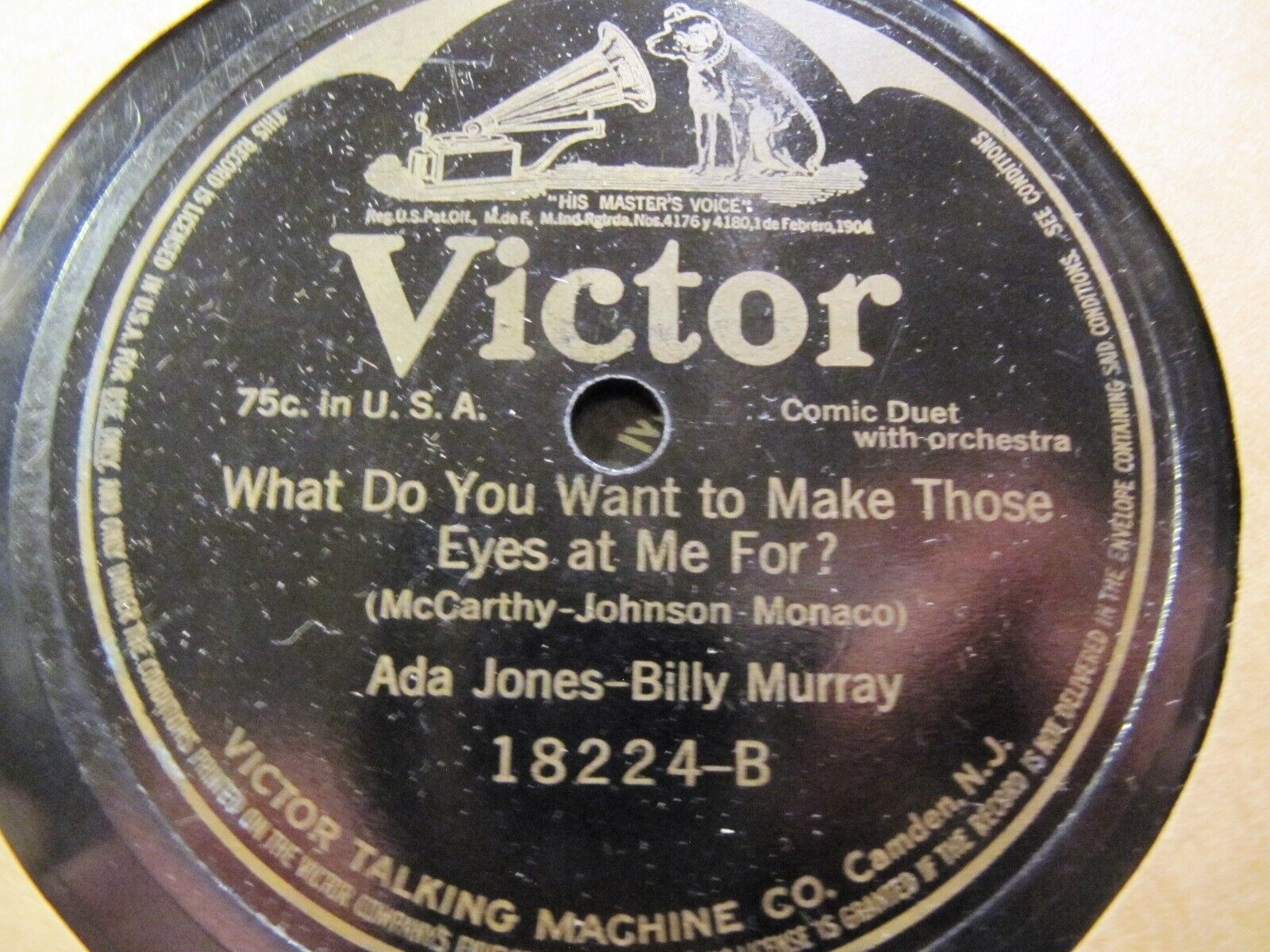 1917 Ada JONES Billy MURRAY What do you want to make those eyes at me for 18224