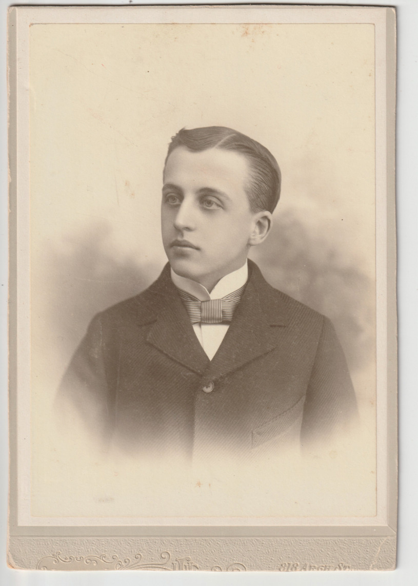 Victorian Male Cabinet Card by Shaw Photo Studio of 818 Arch St Philadelphia PA