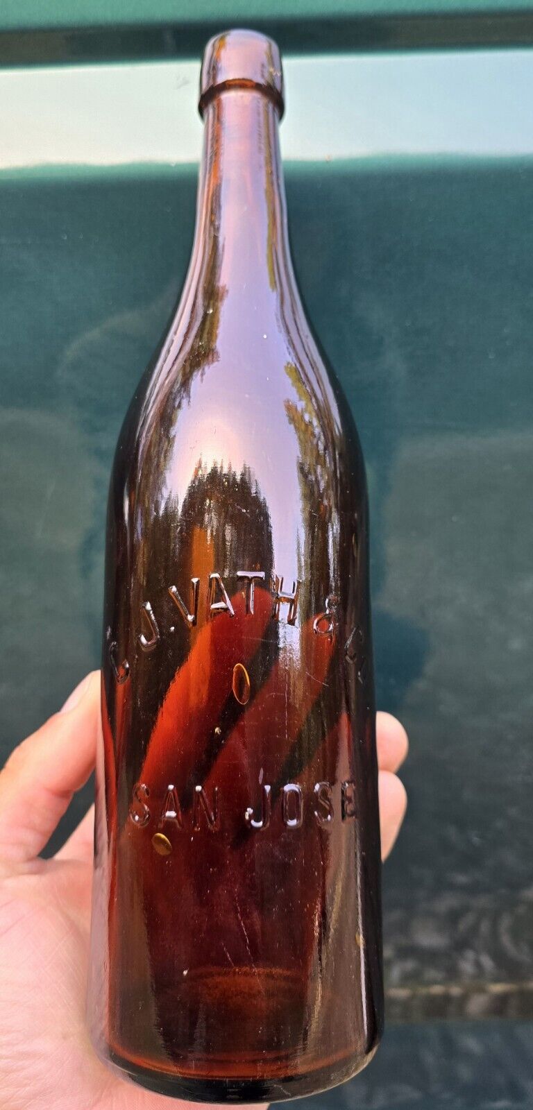 Antique Western Blob Top Beer☆Old Califonia Ale◇C.J.Vath San Jose Bottle