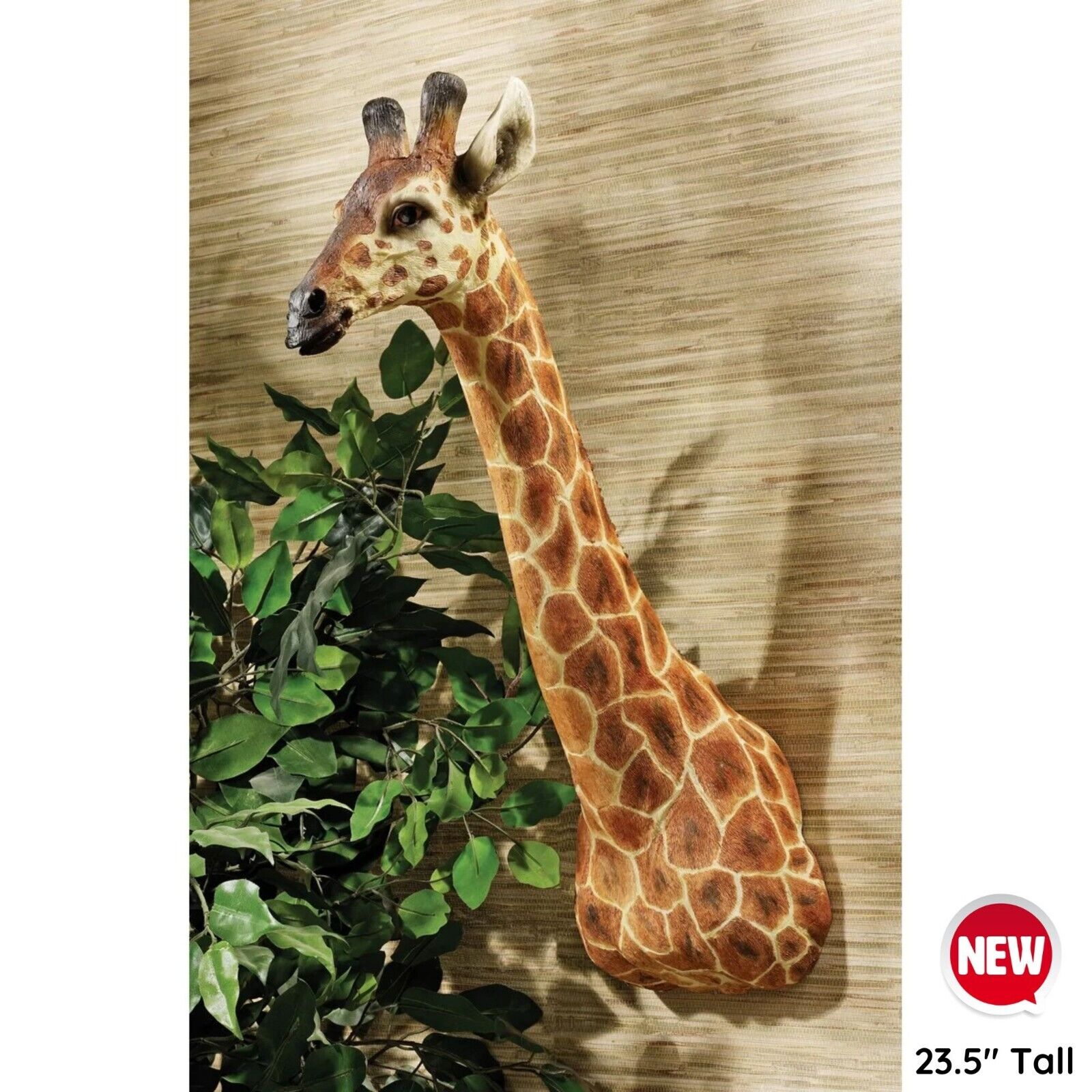Realistic African Giraffe Head Bust Statue Wall Sculpture Safari Animal Trophy