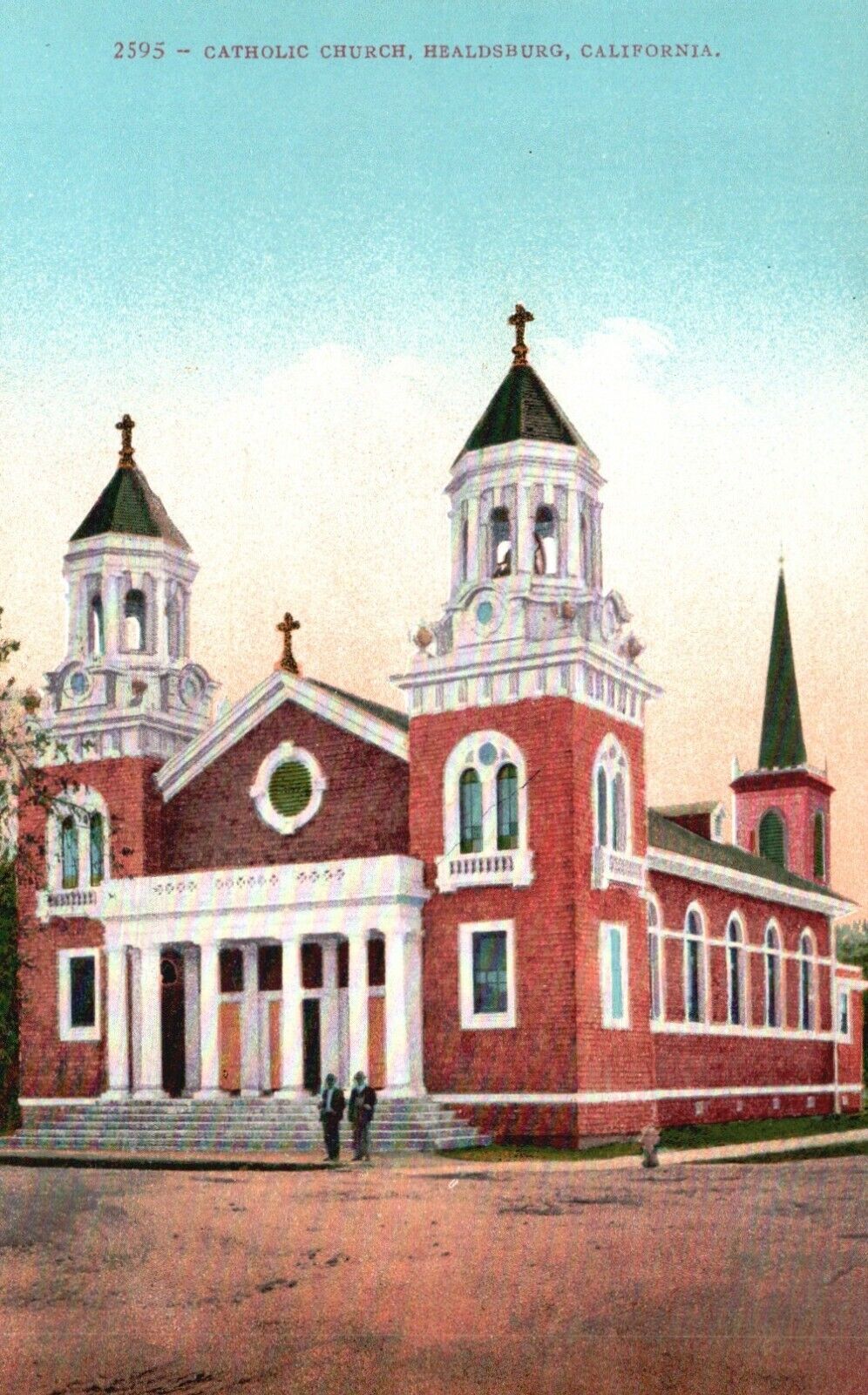 Postcard CA Healdsburg California Catholic Church Vintage PC a6586