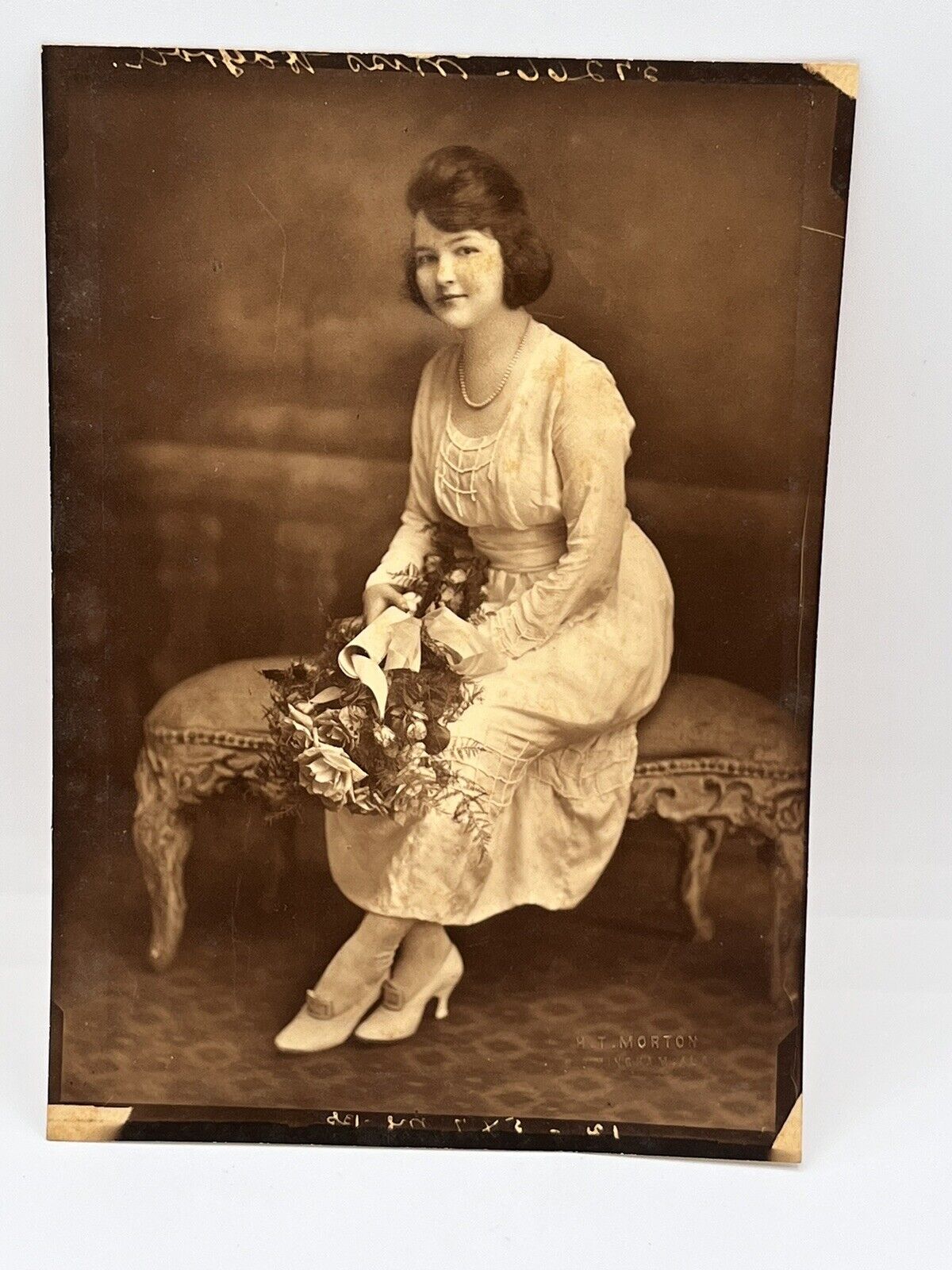 Antique Photograph - Portrait Of Bride. H T Morton Photography Birmingham AL