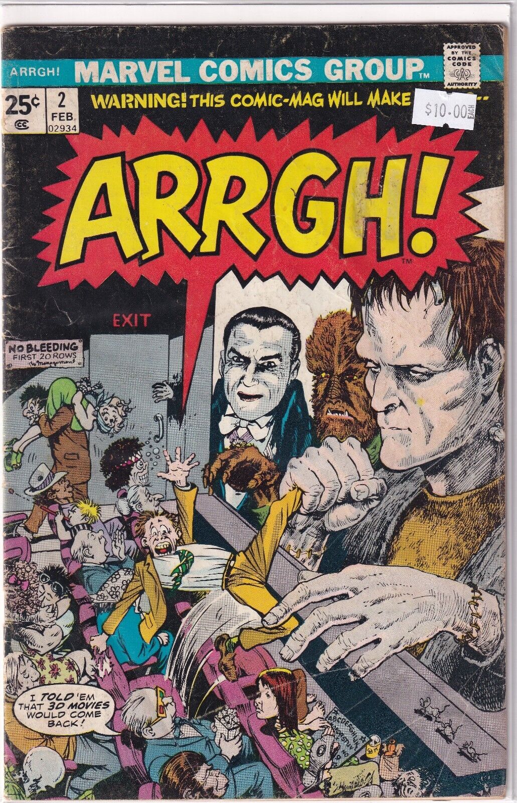 Marvel Comics Arrgh #2 Vintage Horror Parody Comic Book Bronze Age 1974