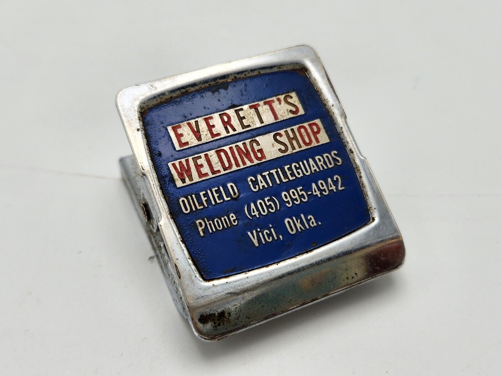 Vintage Everett's Welding Shop Vici Oklahoma Oilfield CattleGuards Magnet Clip
