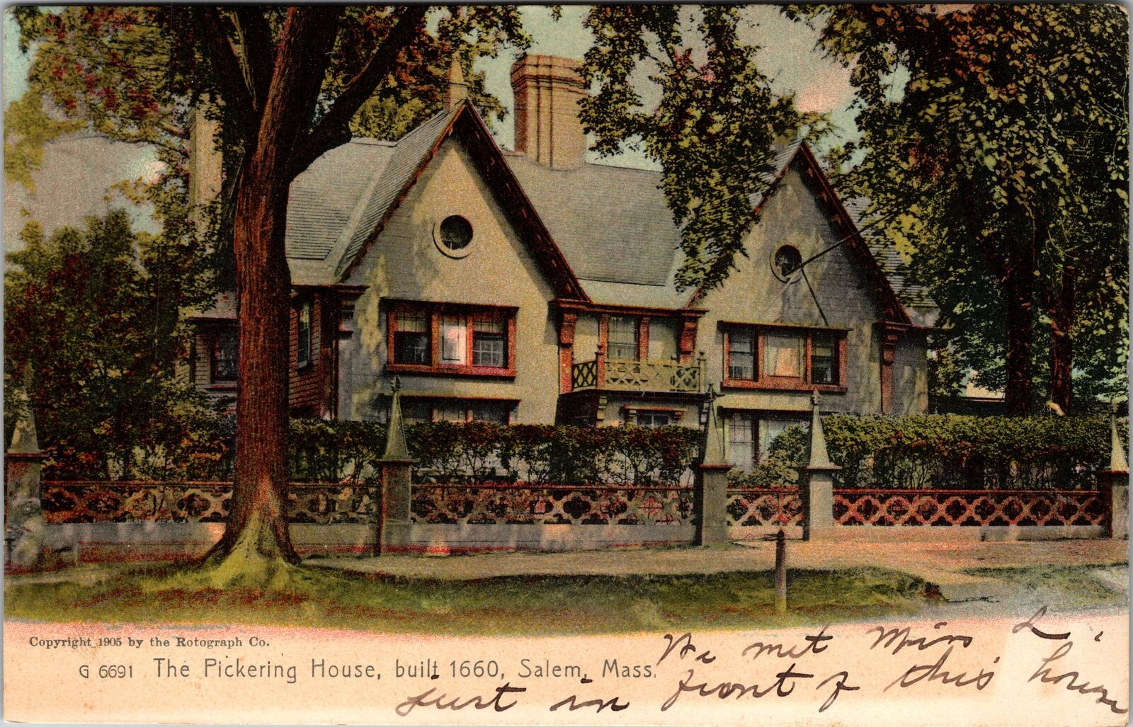 Salem MA-Massachusetts, The Pickering House, c1906 Vintage Souvenir Postcard