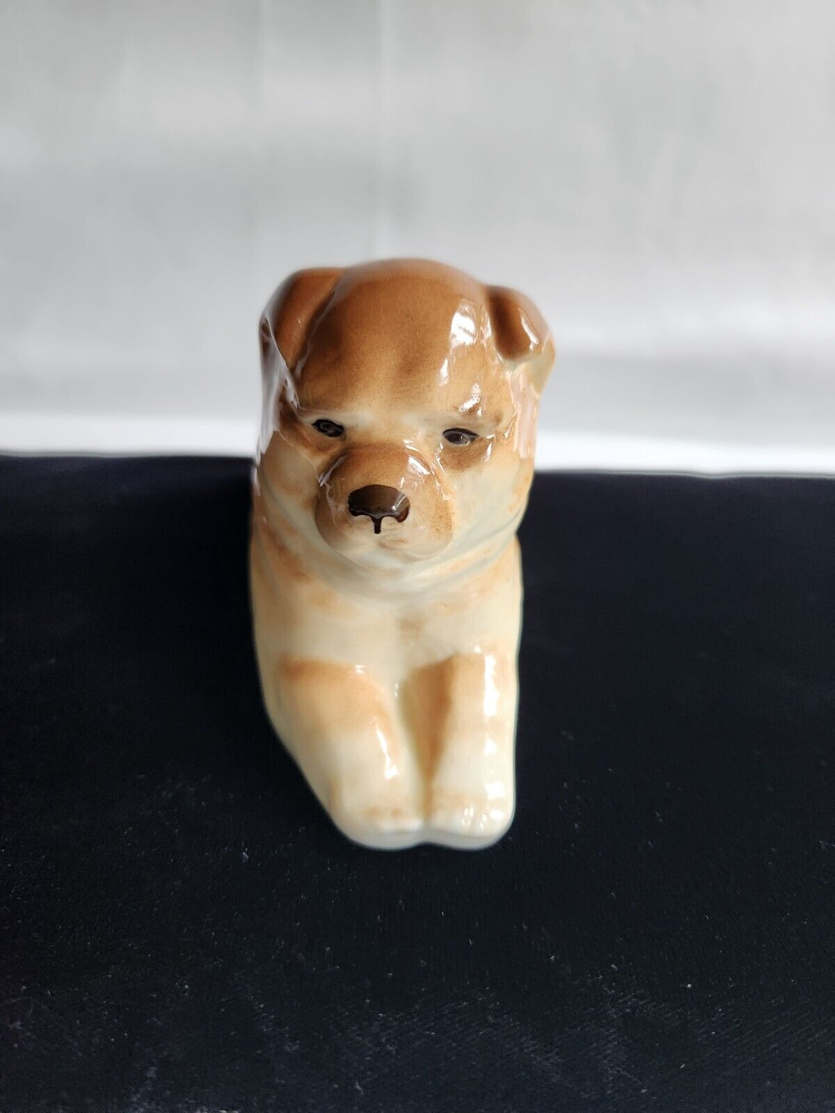 Vintage Imperial LOMONOSOV Porcelain Chow Dog Figurine, Hand Painted- USSR 