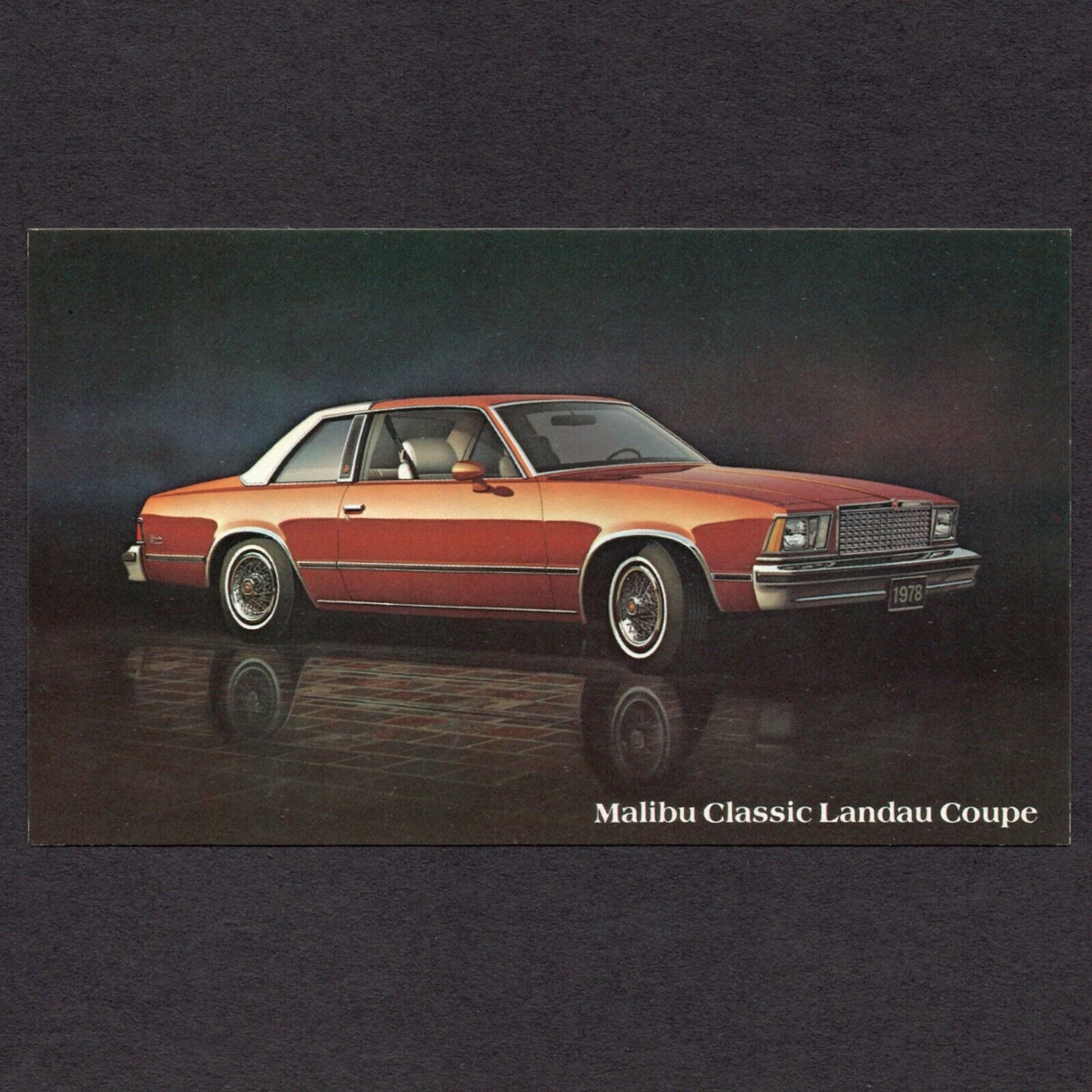1978 Chevrolet MALIBU Classic LANDAU COUPE: Original NOS Dealer Postcard UNUSED