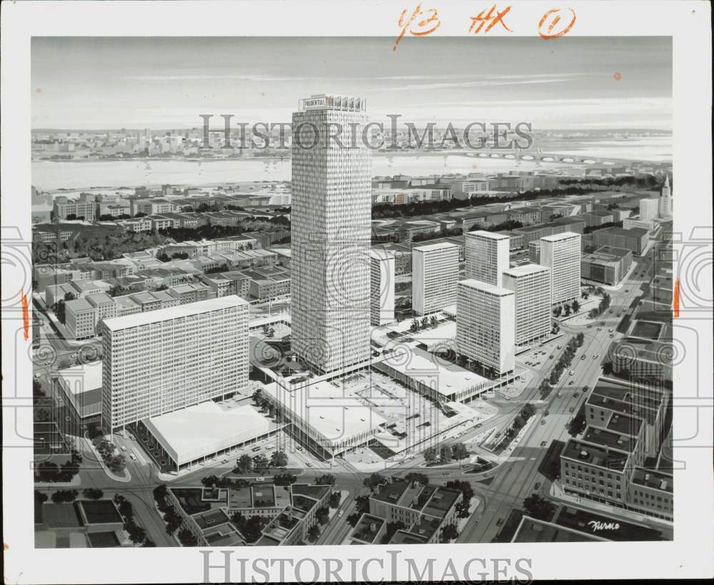 1958 Press Photo Artist's conception for Boston Civic Center - nei50909