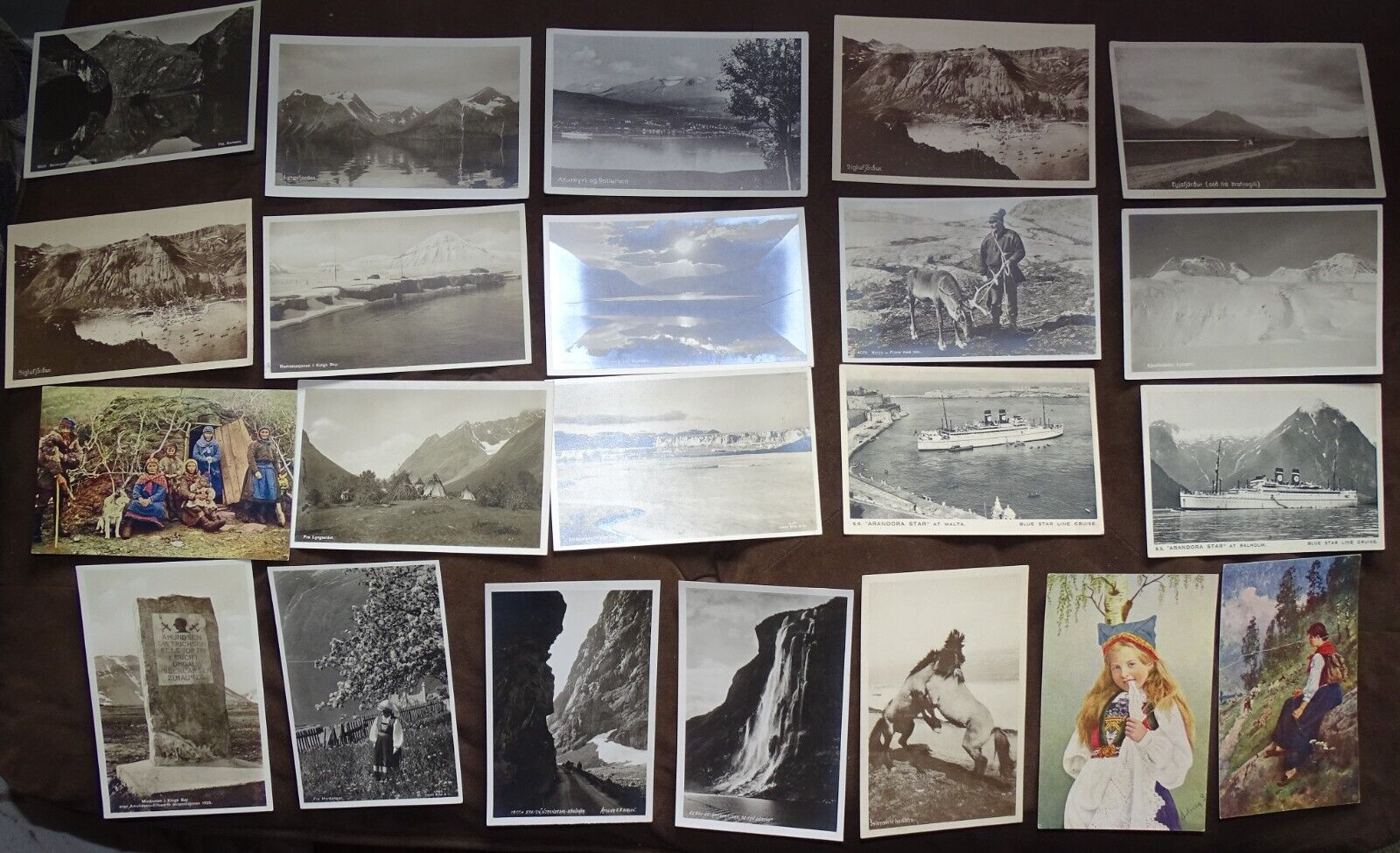 31 Spitzbergen Cruise Norway Photo Cards & Postcards; circa early 1900's 