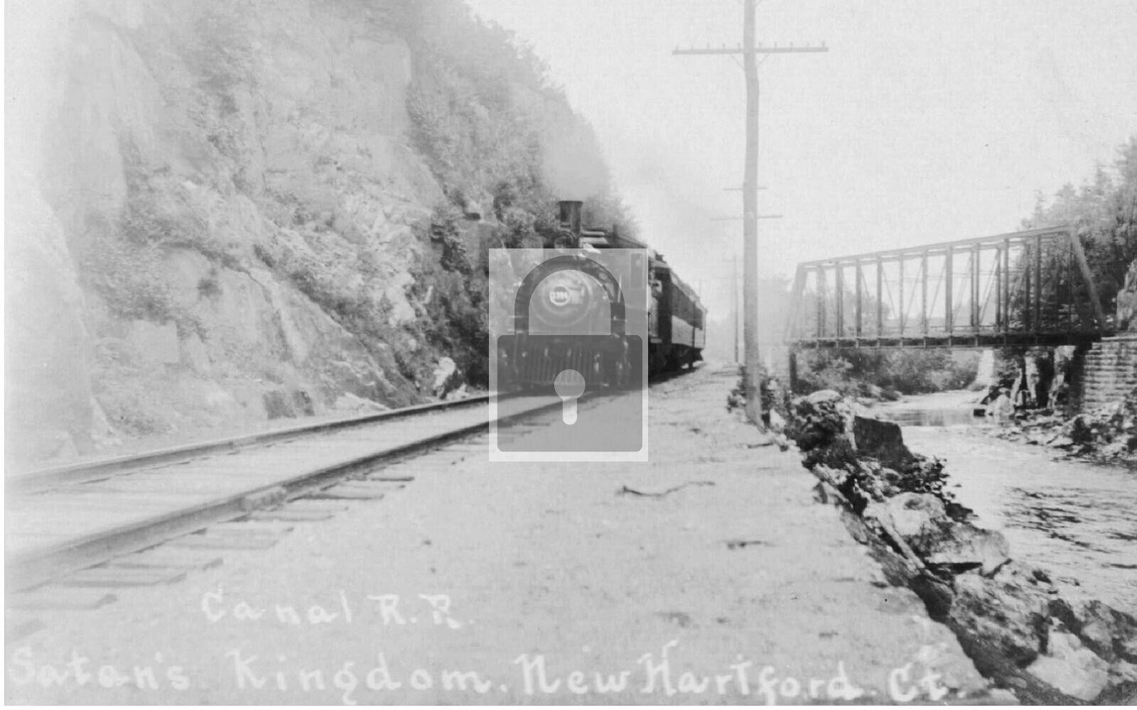 Canal Railroad Train Satans Kingdom New Hartford Connecticut CT Reprint Postcard