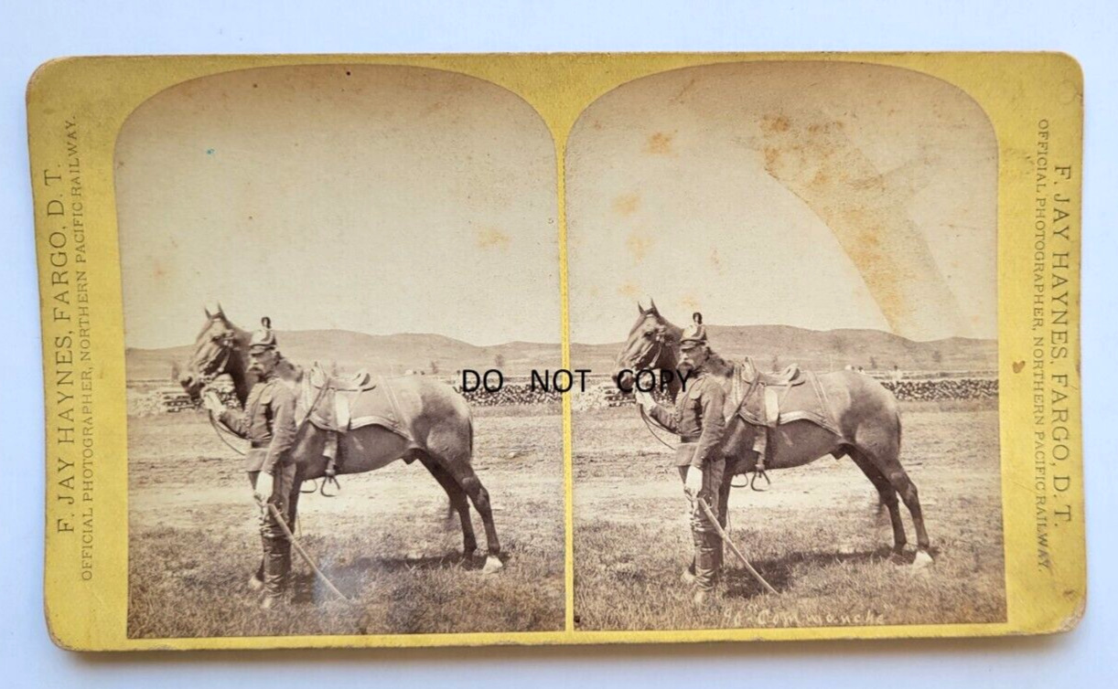 1880S STEREOVIEW WAR HORSE COMANCHE GENERAL CUSTER\'S 7TH CAVALRY LITTLE BIG HORN