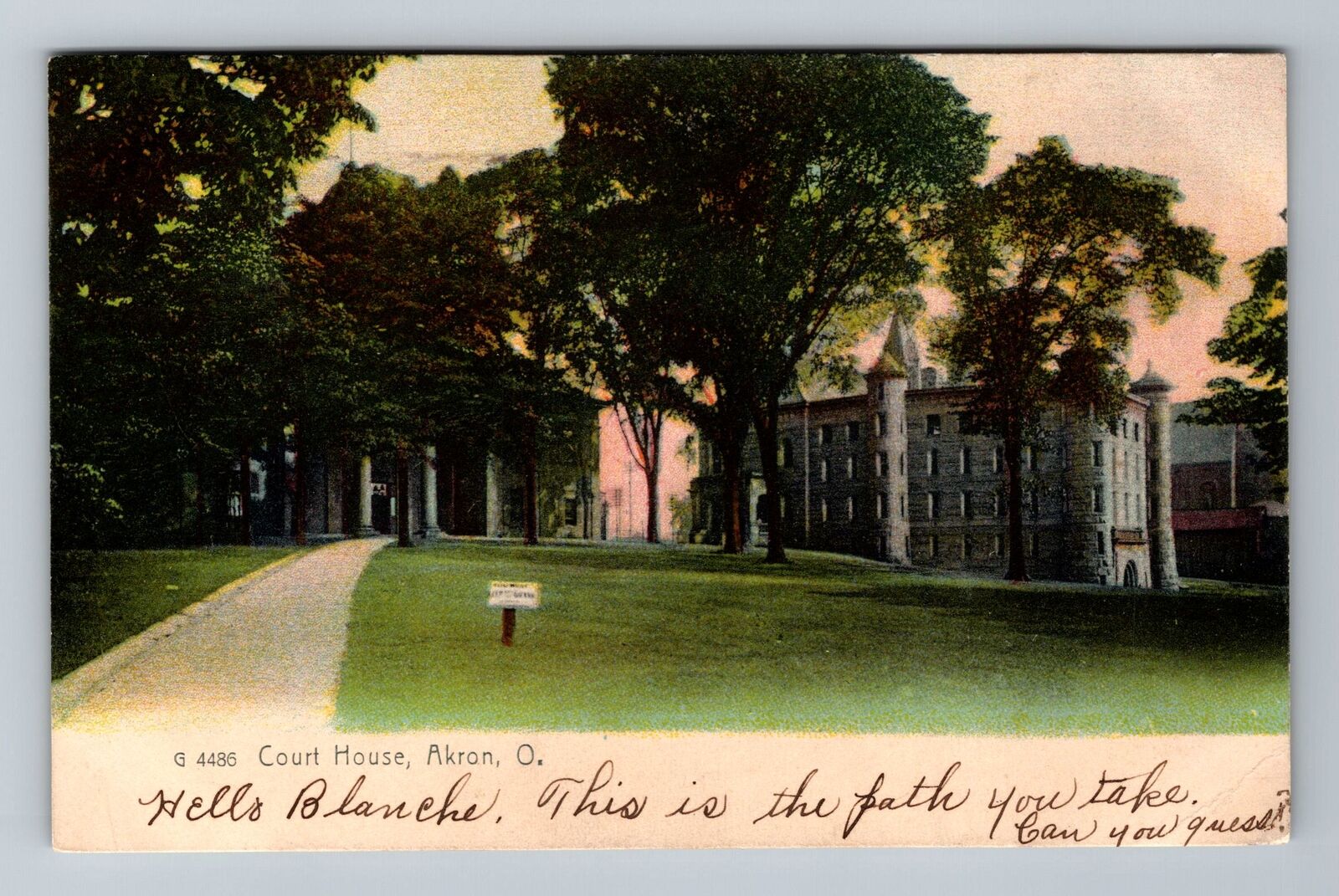 Akron OH-Ohio, Court House, Exterior, c1906, Vintage Postcard