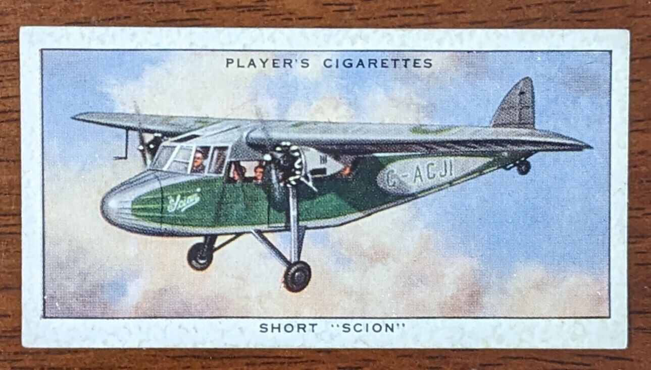 1935 John Player Cigarette Card - Aeroplanes Civil #20 Short Scion