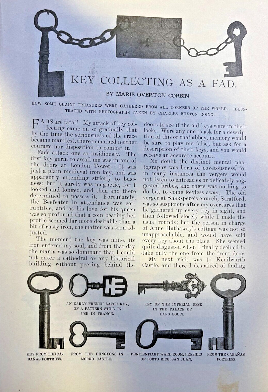 1901 Key Collecting illustrated