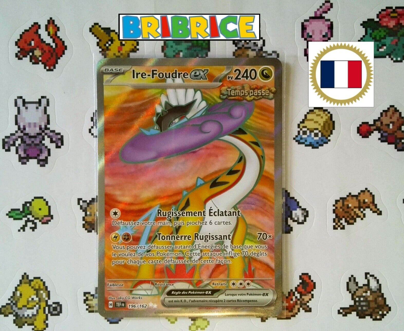 Pokemon IR-Lightning Card ex Raging Bolt ex TEF 196/162 FR
