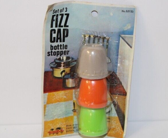 Vintage set of 3 BSM fizz cap bottle stoppers 