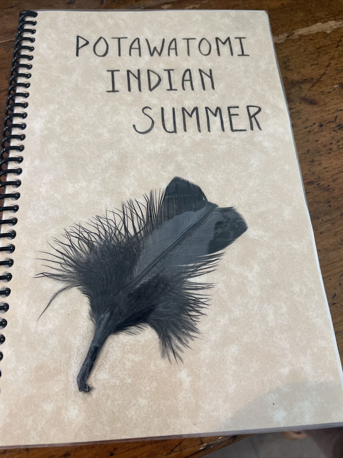 Potawatomi Indian Summer Reprint spiral with feather