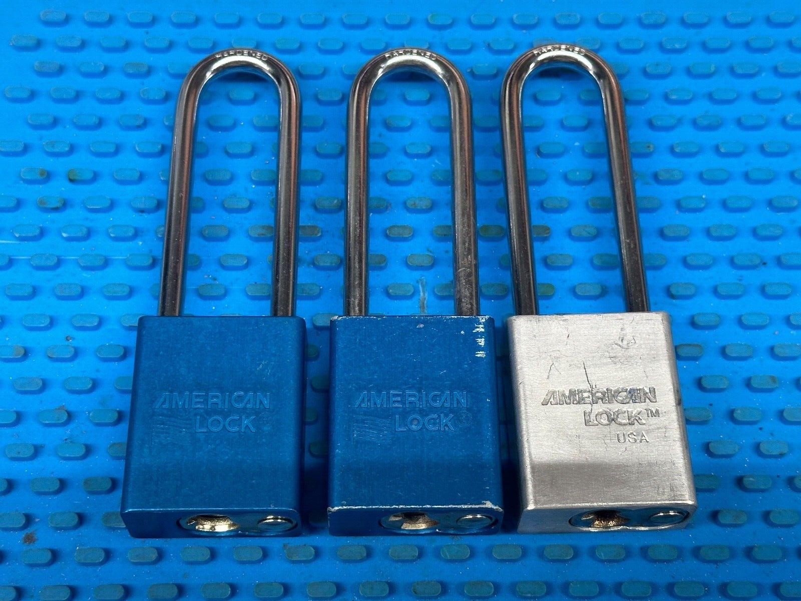 One Set Of Three American Lock Safety Lockout Padlock Keyed Alike