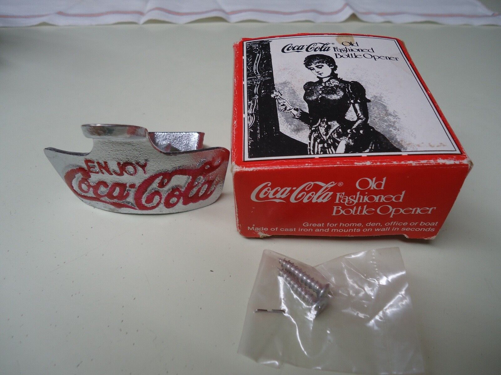 Vintage Coca Cola Old Fashioned Bottle Opener Cast Iron New in Open Box