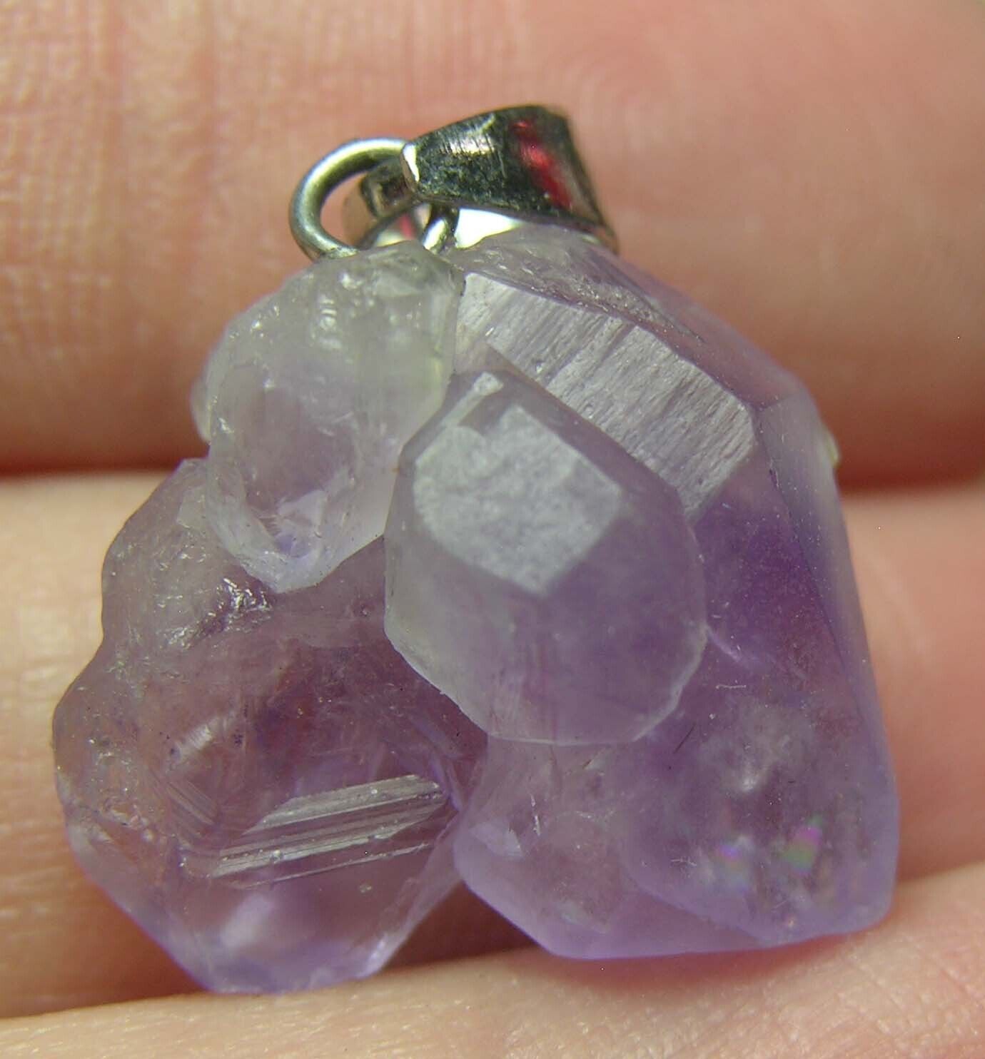 #30 Raw Rough 15.70ct 100% Natural Amethyst Crystal Point Pendant 3.15g 18mm