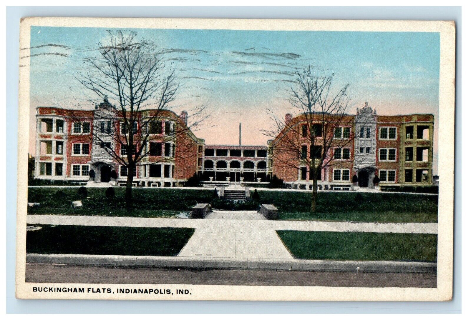 1934 View Of Buckingham Flats Building Indianapolis Indiana IN Vintage Postcard