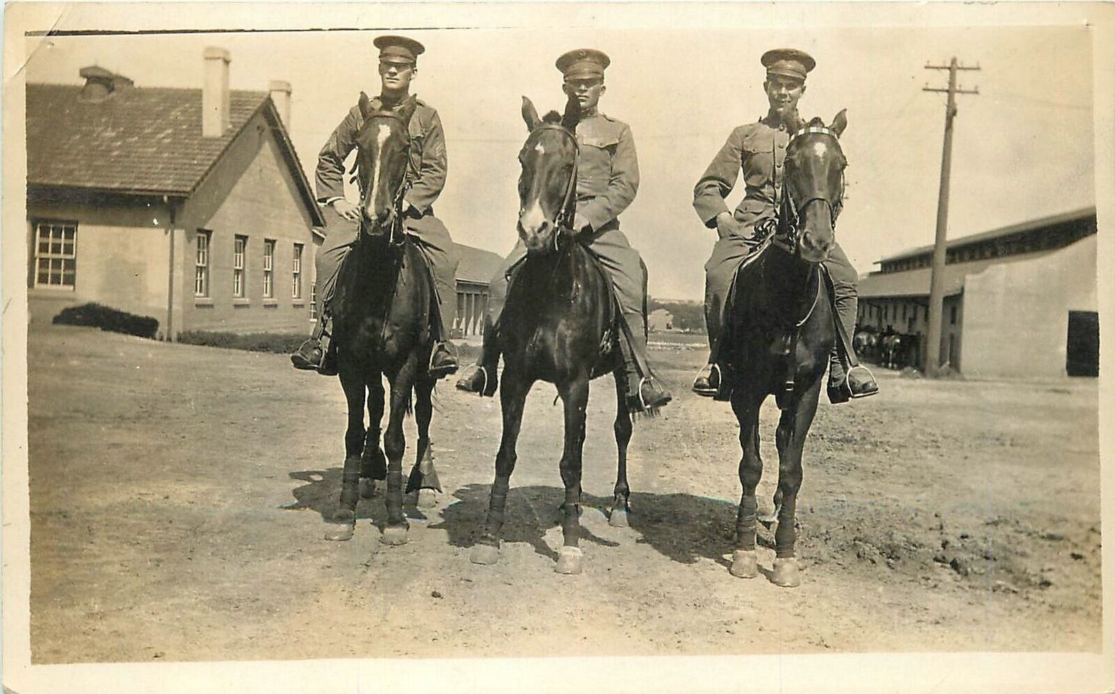 RPPC Postcard C-1910 Cavalry Soldiers Military horses 23-3525