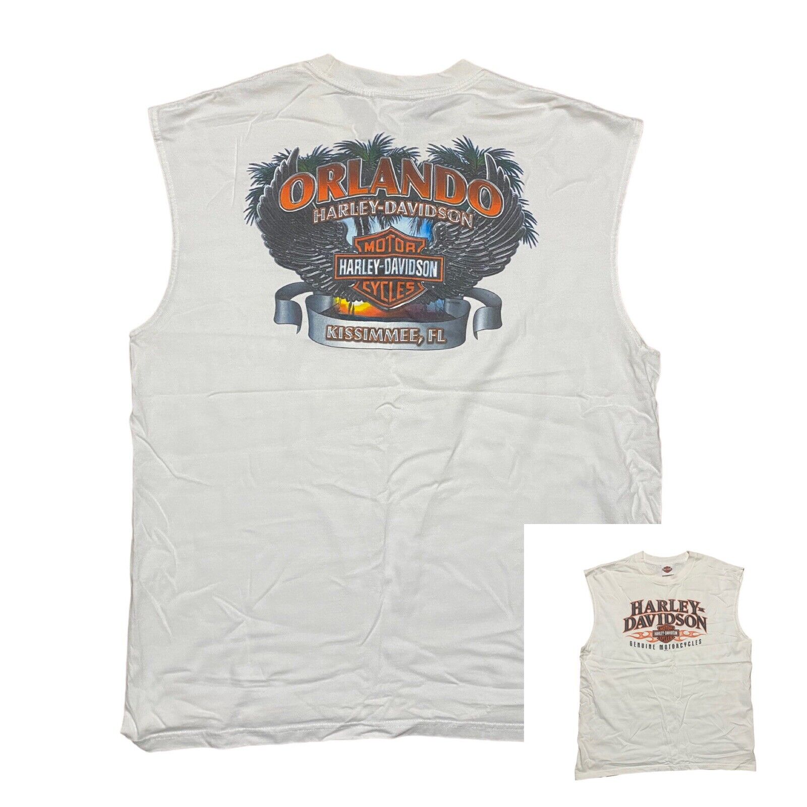 Harley Davidson Orlando/Kissimmee FL Sleeveless T Shirt Tank Men’s XL